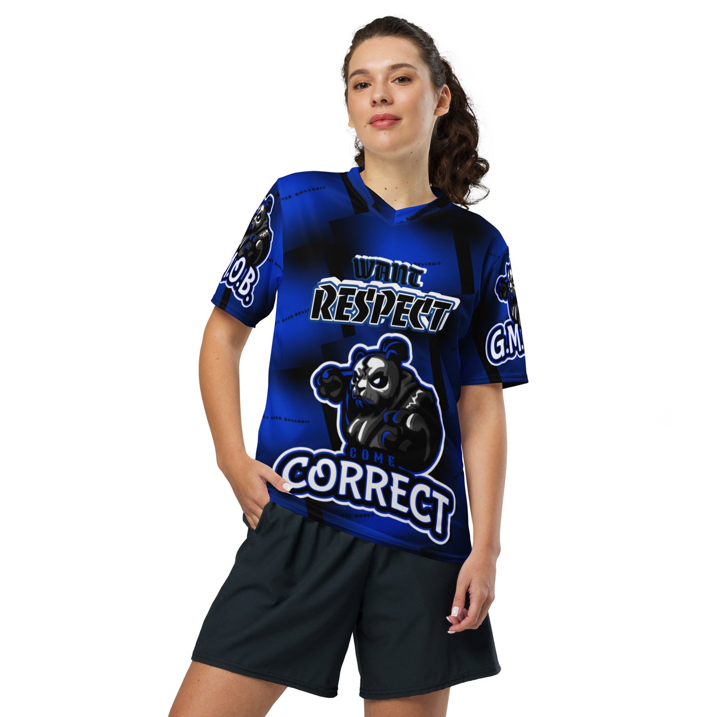 G.M.O.B. Big Bear Blue Sports Jersey G.M.O.B HipHop Clothing