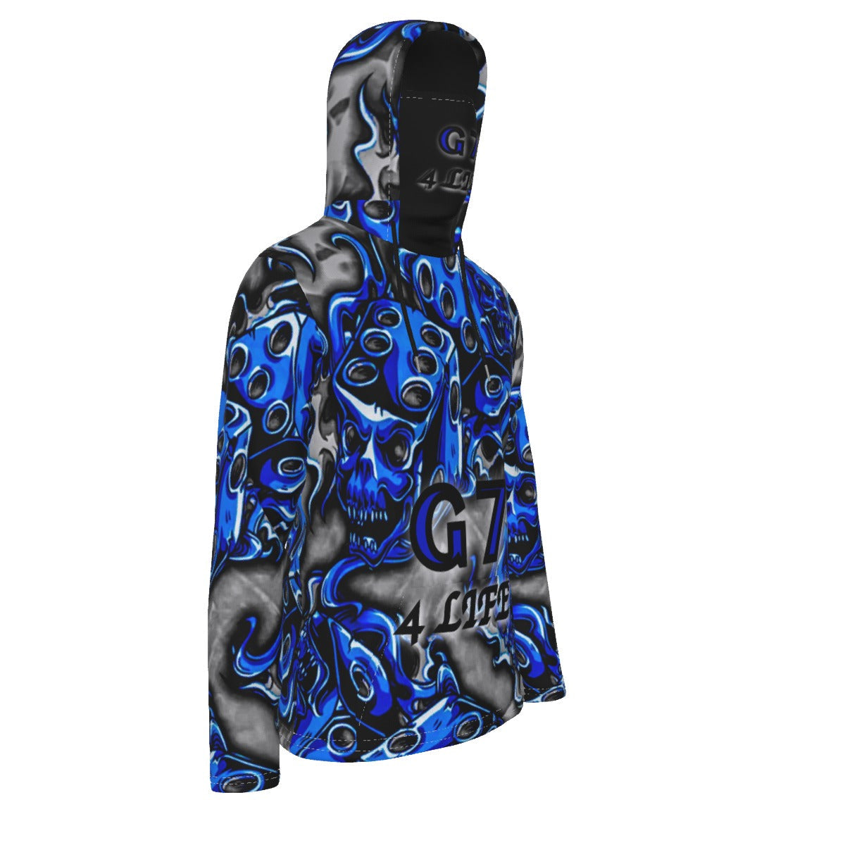 GMOB G7 Men's Pullover Hoodie With Mask (Blue/Grey/Black) Yoycol