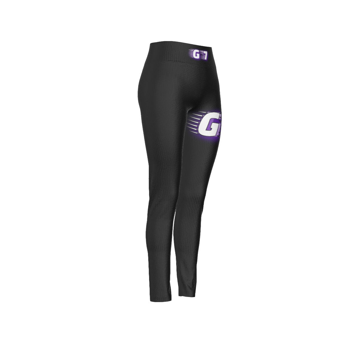 GMOB G7 Women's High Waist Leggings Side Stitch Closure (Black/Purple/White) Yoycol