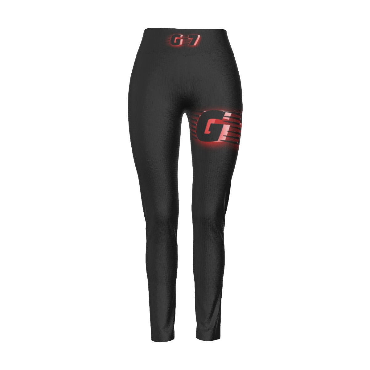 GMOB G7 Women's High Waist Leggings Side Stitch Closure (Black/Red/White) Yoycol