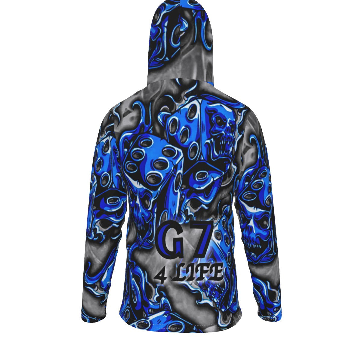 GMOB G7 Men's Pullover Hoodie With Mask (Blue/Grey/Black) Yoycol