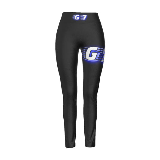 GMOB G7  Women's High Waist Leggings Side Stitch Closure (Black/Blue/White) Yoycol