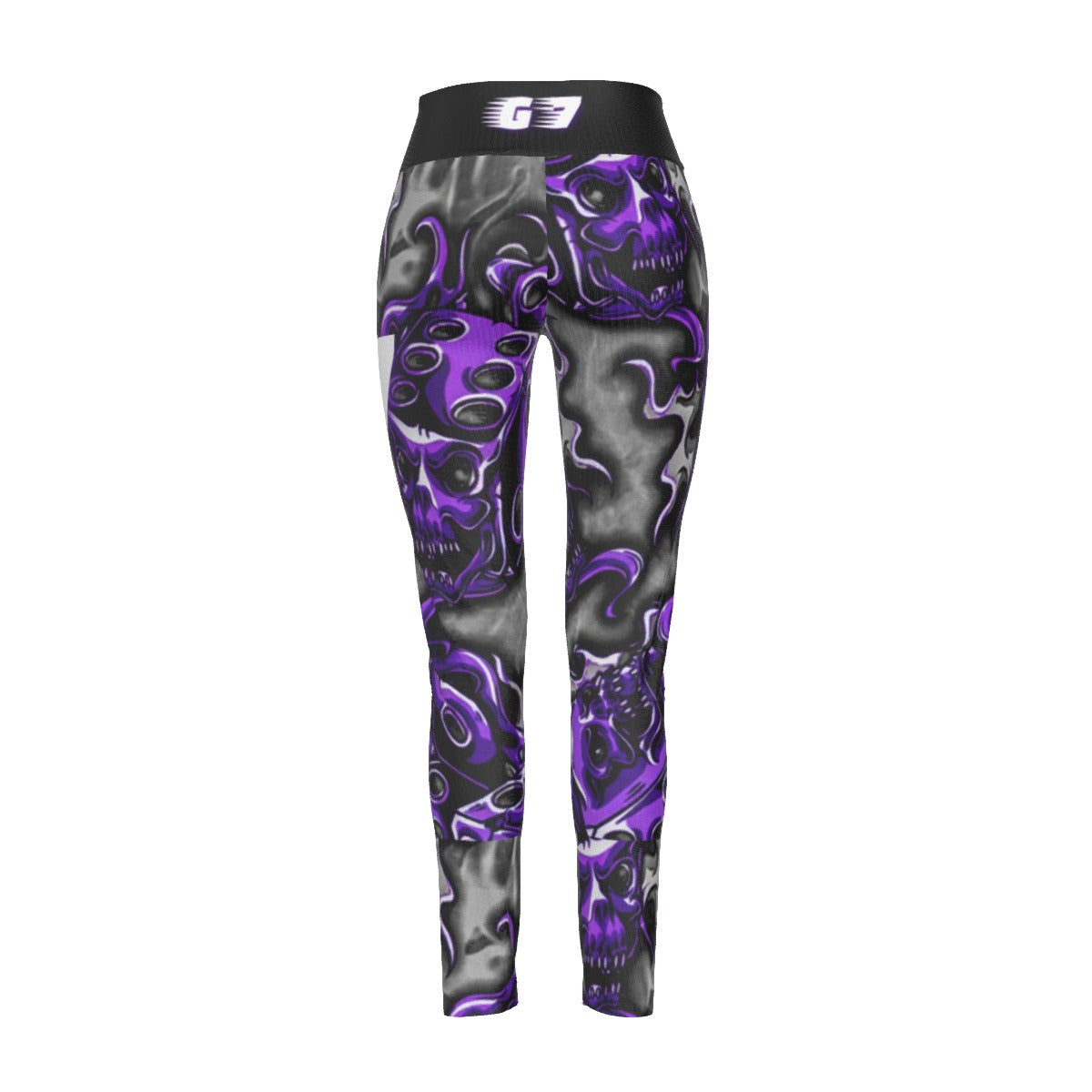 GMOB G7 Women's High Waist Leggings Side Stitch Closure (Purple/Grey/Black) Yoycol