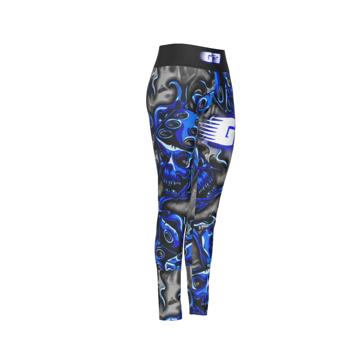 GMOB G7 Women's High Waist Leggings Side Stitch Closure (Blue/Grey/Black) Yoycol
