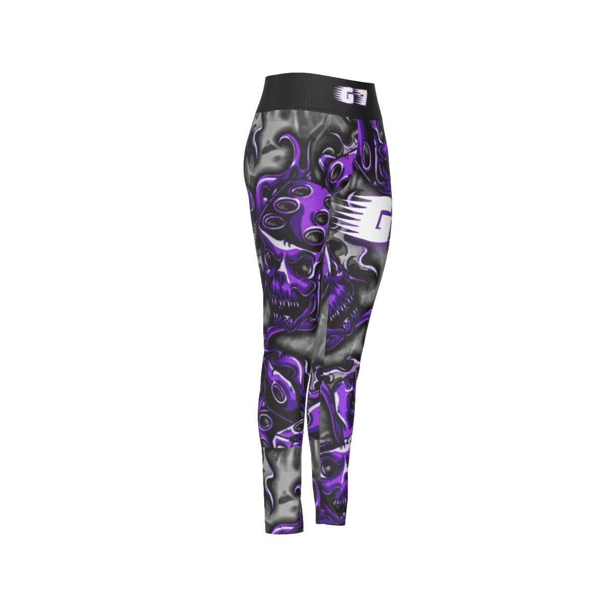 GMOB G7 Women's High Waist Leggings Side Stitch Closure (Purple/Grey/Black) Yoycol