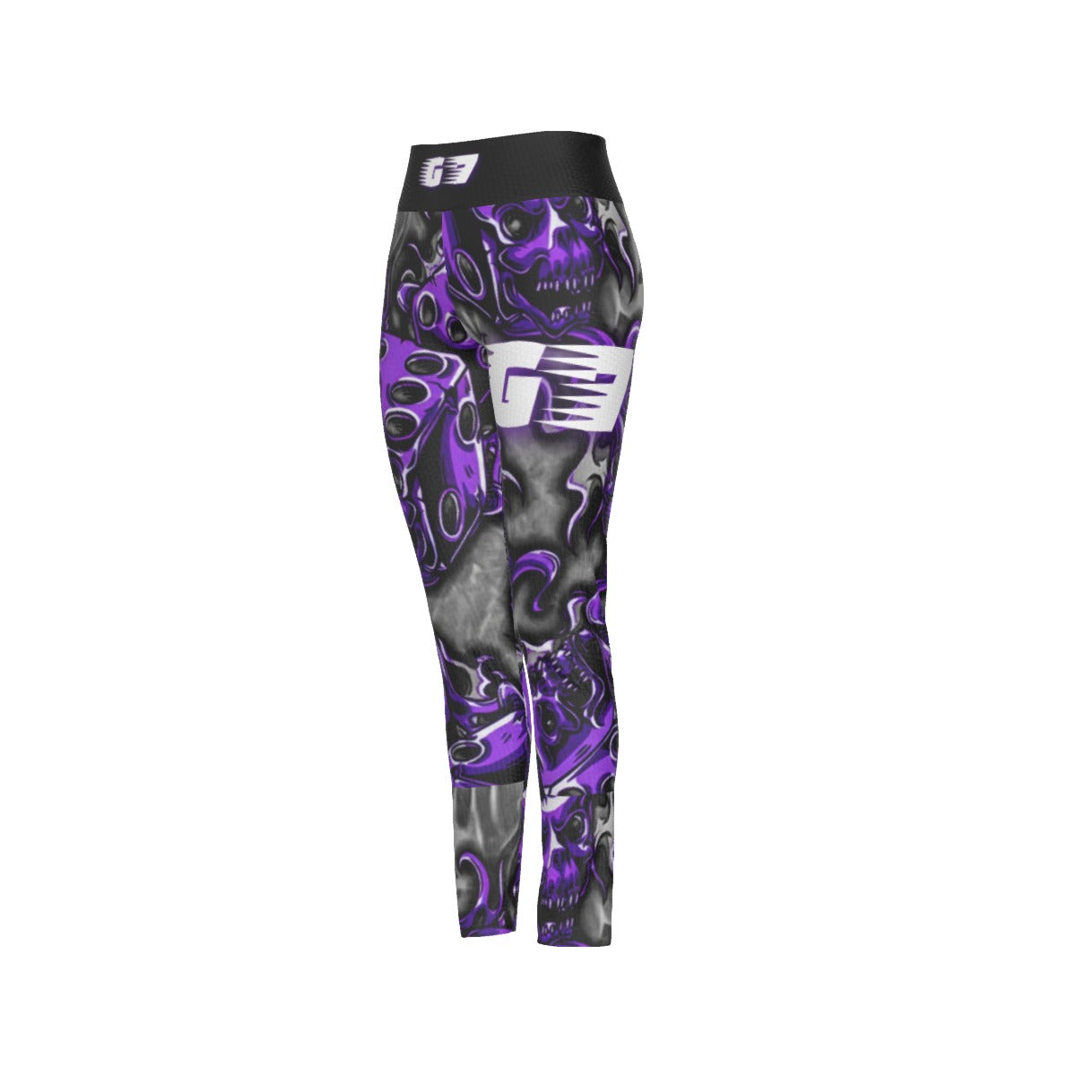 GMOB G7 Women's High Waist Leggings Side Stitch Closure (Purple/Grey/Black) Yoycol