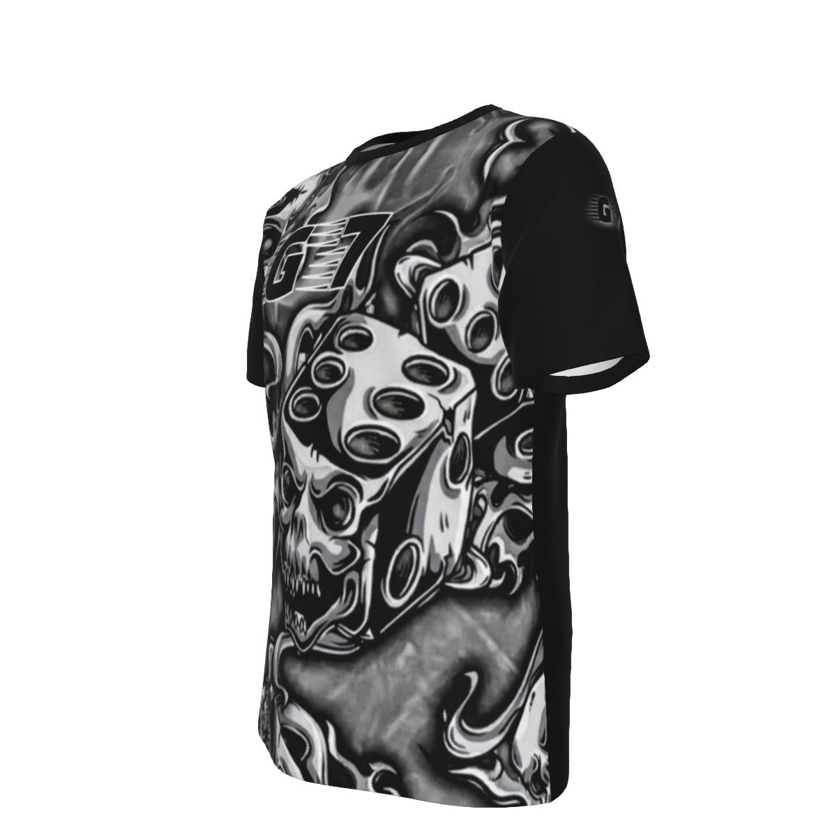 GMOB G7 Roll The Dice Men's O-Neck Cotton T-Shirt (Black/Grey/White) Yoycol