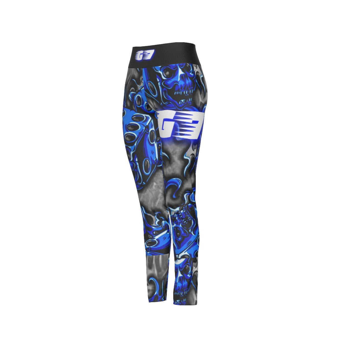 GMOB G7 Women's High Waist Leggings Side Stitch Closure (Blue/Grey/Black) Yoycol