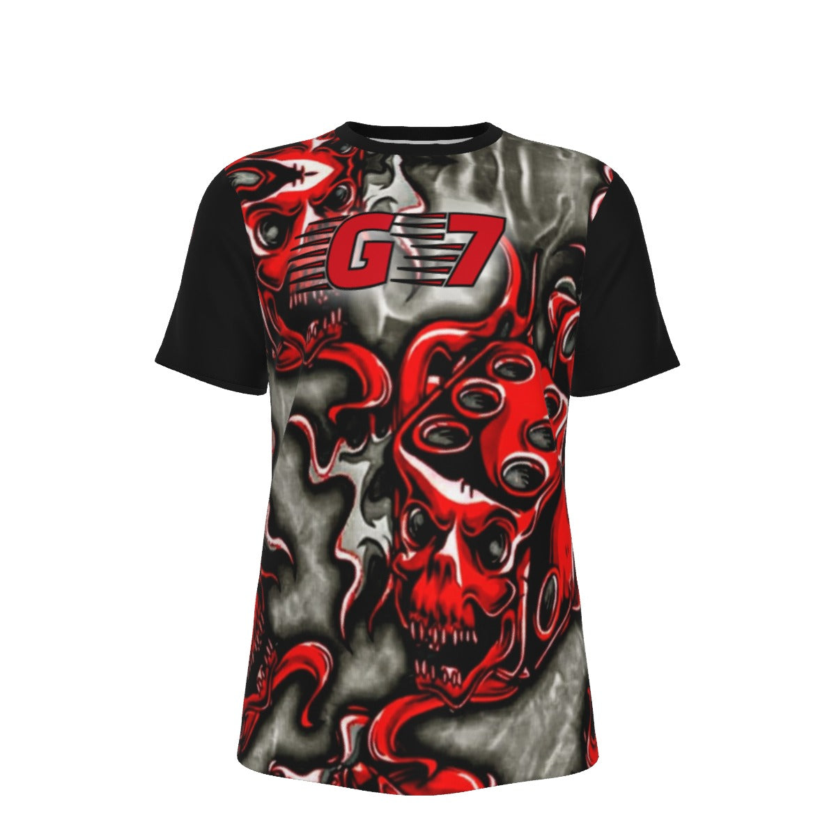 GMOB G7 Roll The Dice Men's O-Neck Cotton T-Shirt (Black/Red/Grey) Yoycol
