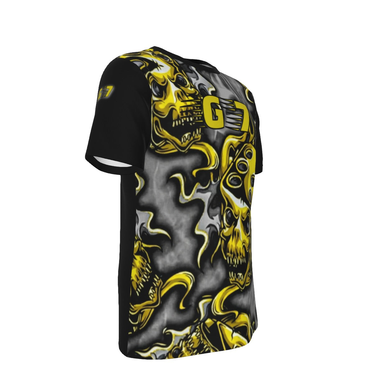 GMOB G7 Roll The Dice Men's O-Neck Cotton T-Shirt (Black/Yellow/Grey) Yoycol
