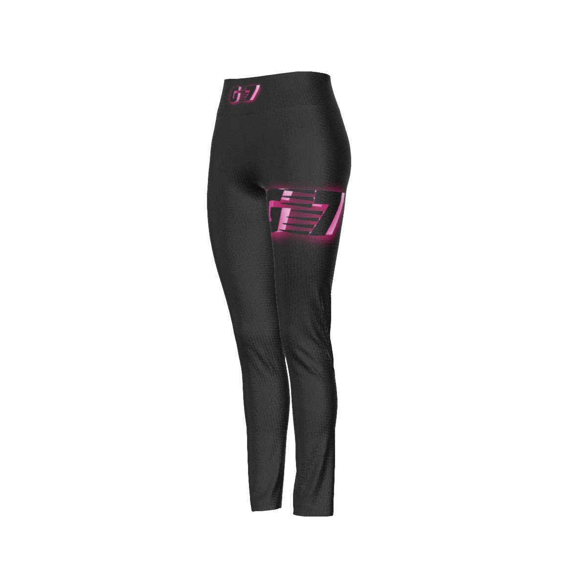 GMOB G7  Women's High Waist Leggings Side Stitch Closure (Black/Pink/White) GMOB Hiphop Clothing