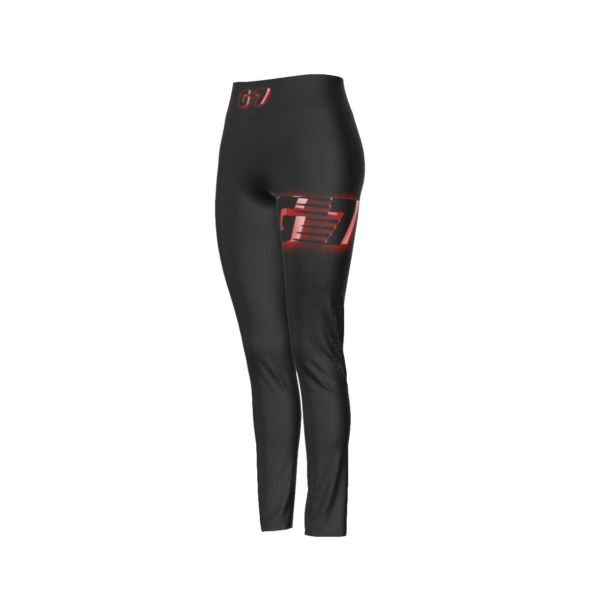 GMOB G7 Women's High Waist Leggings Side Stitch Closure (Black/Red/White) Yoycol