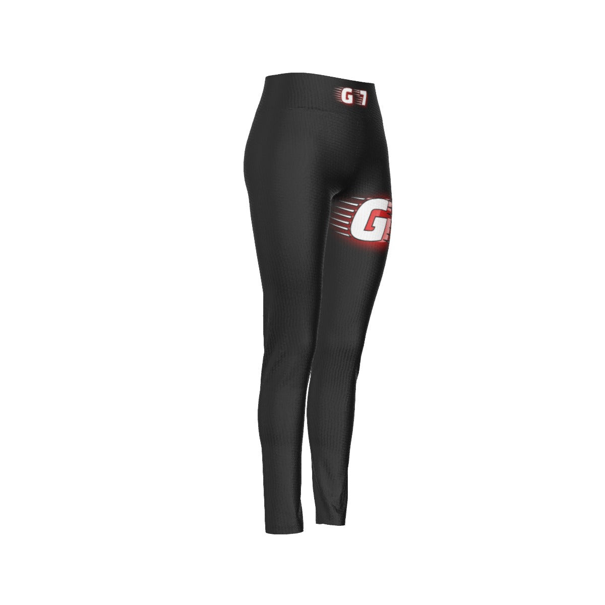 GMOB G7 Women's High Waist Leggings Side Stitch Closure (Black/Red/White) Yoycol