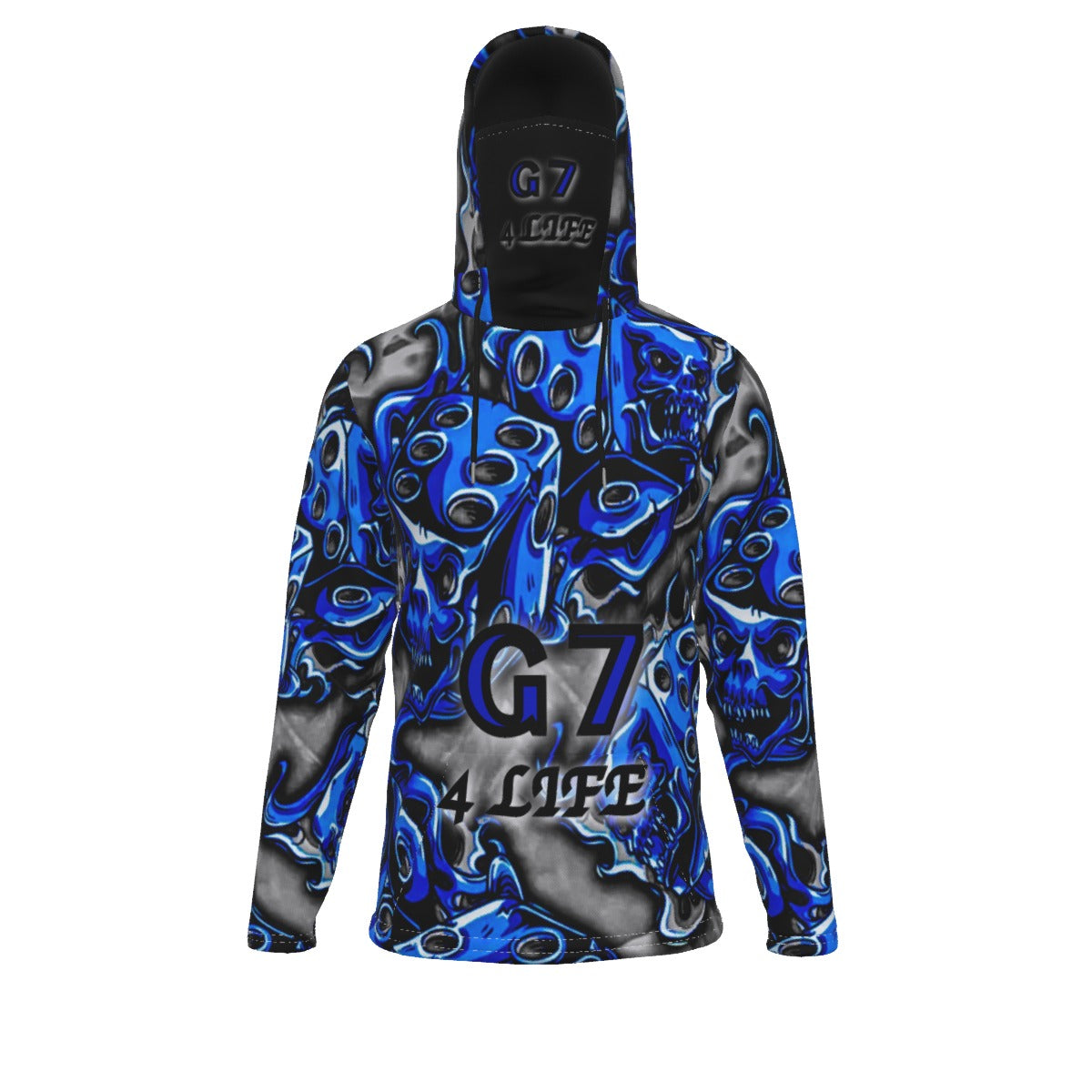GMOB G7 Men's Pullover Hoodie With Mask (Blue/Grey/Black) Yoycol