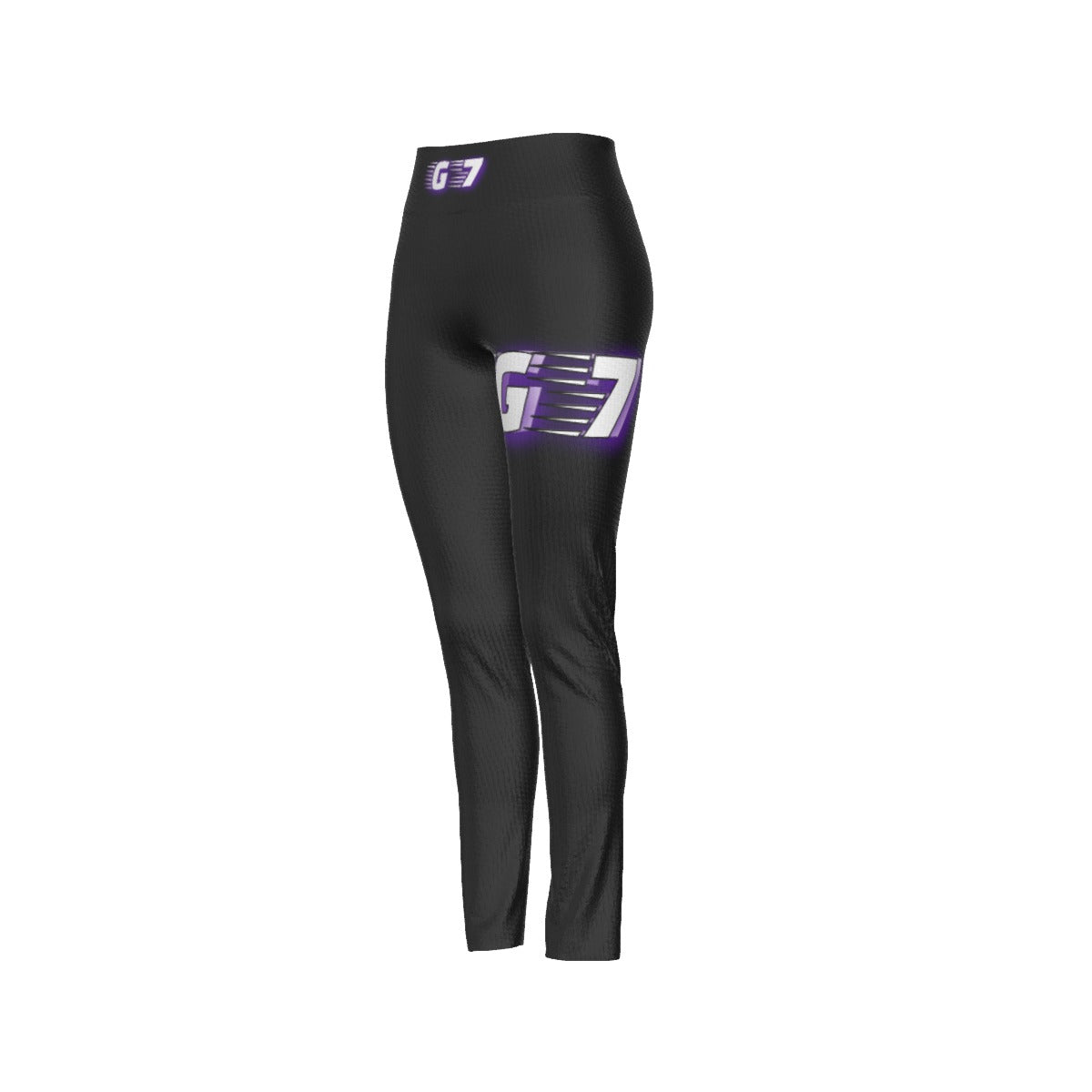 GMOB G7 Women's High Waist Leggings Side Stitch Closure (Black/Purple/White) Yoycol