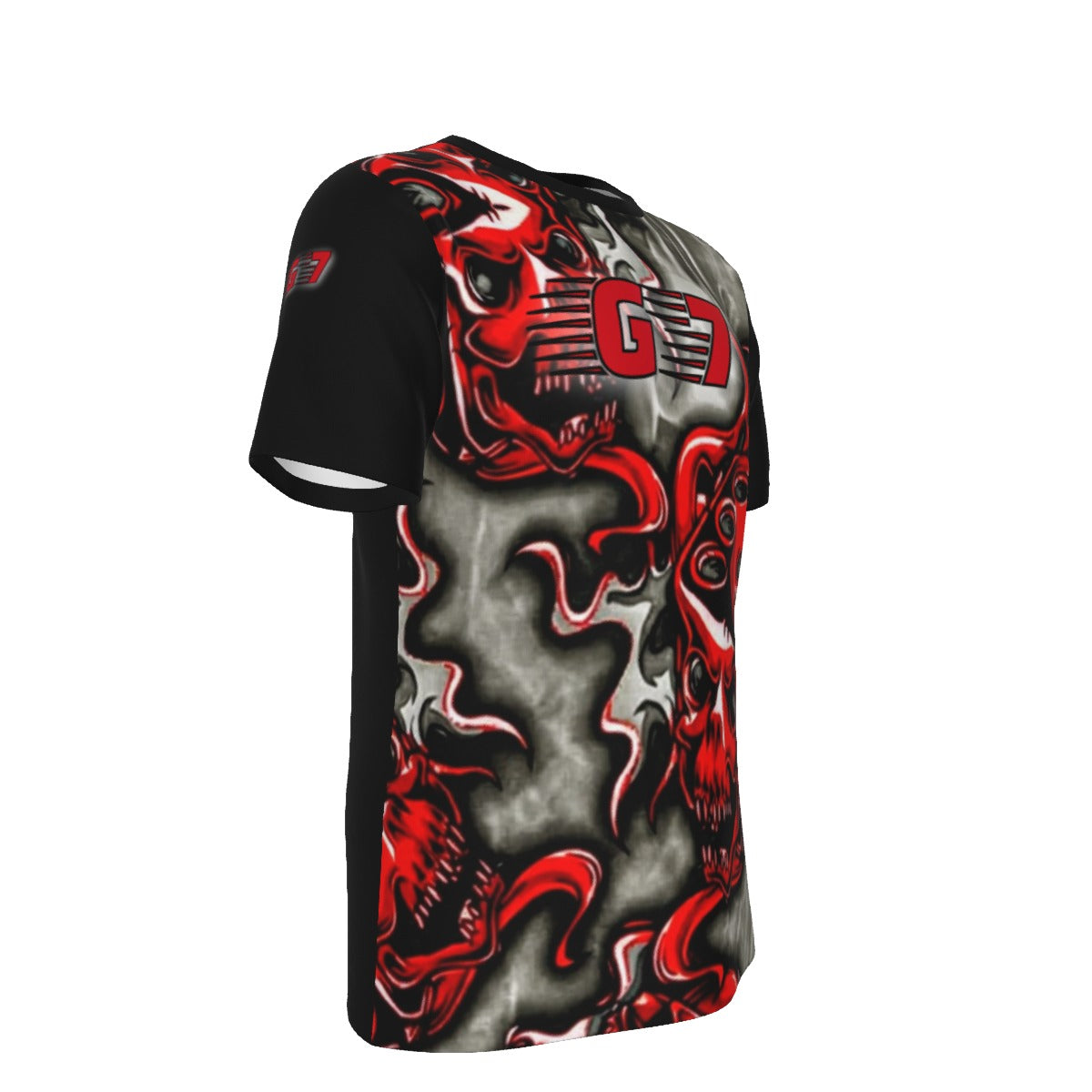 GMOB G7 Roll The Dice Men's O-Neck Cotton T-Shirt (Black/Red/Grey) Yoycol