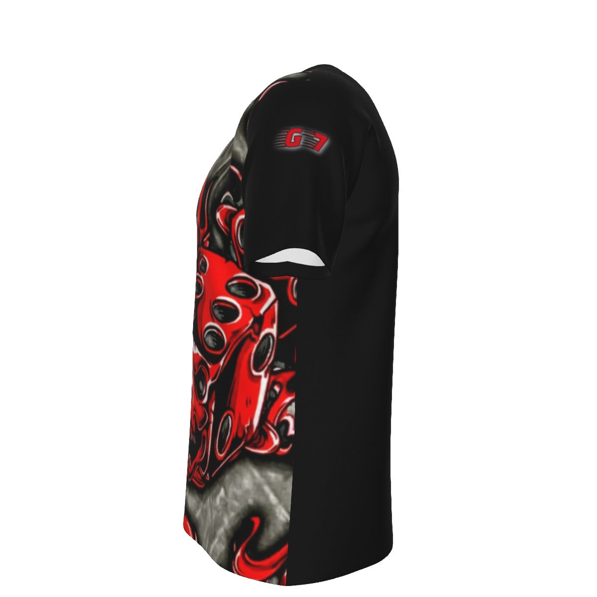GMOB G7 Roll The Dice Men's O-Neck Cotton T-Shirt (Black/Red/Grey) Yoycol