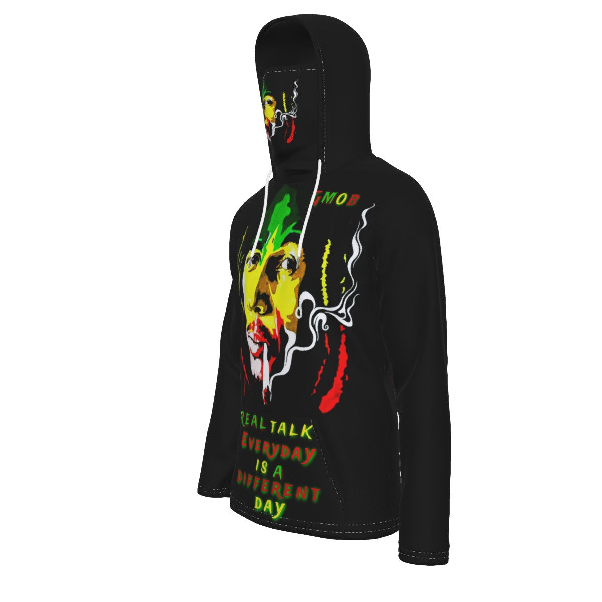 G.M.O.B. Men's (Bob Marley) Pullover Hoodie With Mask Yoycol