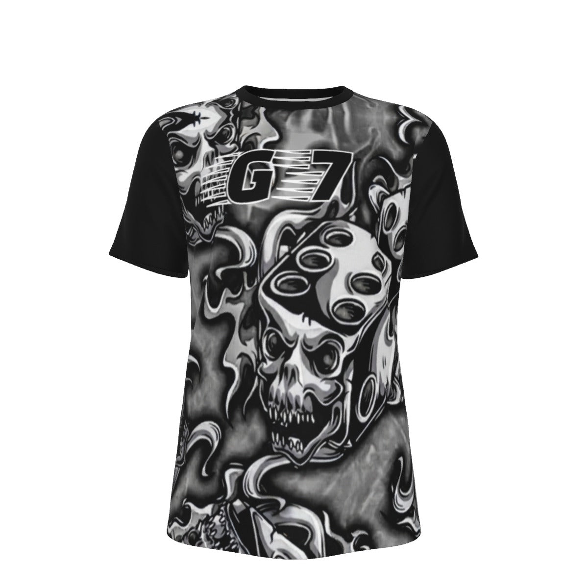 GMOB G7 Roll The Dice Men's O-Neck Cotton T-Shirt (Black/Grey/White) Yoycol