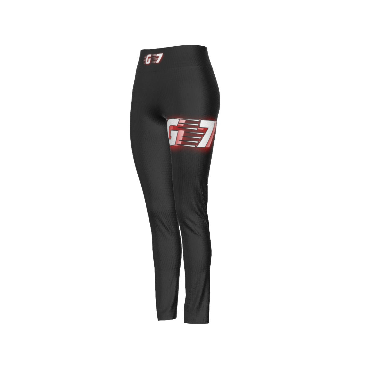 GMOB G7 Women's High Waist Leggings Side Stitch Closure (Black/Red/White) Yoycol