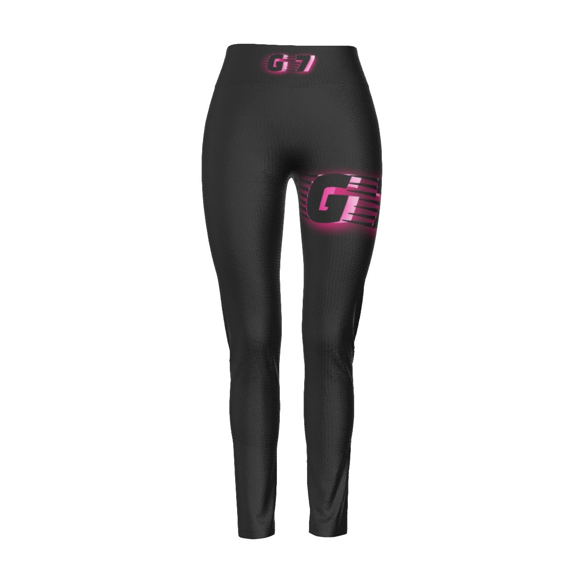 GMOB G7  Women's High Waist Leggings Side Stitch Closure (Black/Pink/White) GMOB Hiphop Clothing