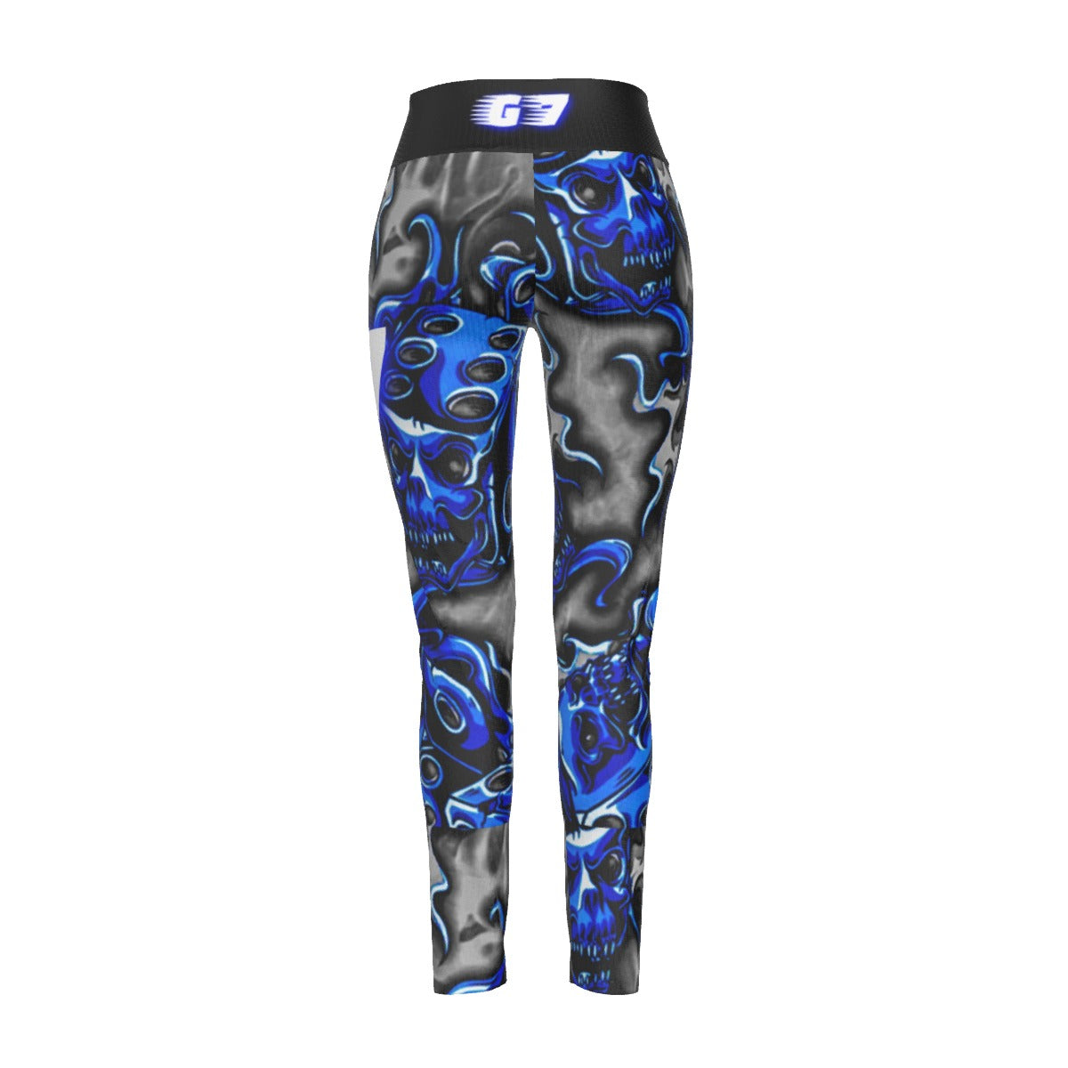 GMOB G7 Women's High Waist Leggings Side Stitch Closure (Blue/Grey/Black) Yoycol
