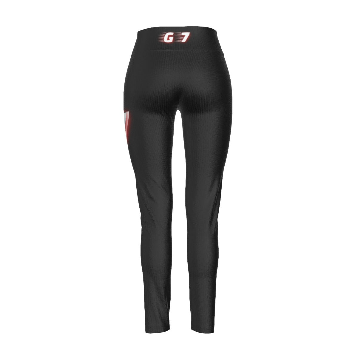 GMOB G7 Women's High Waist Leggings Side Stitch Closure (Black/Red/White) Yoycol