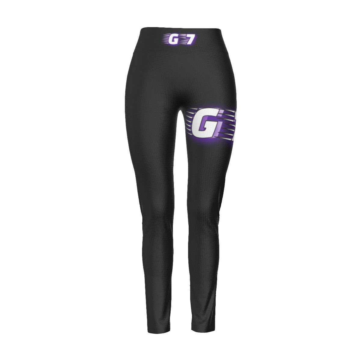 GMOB G7 Women's High Waist Leggings Side Stitch Closure (Black/Purple/White) Yoycol