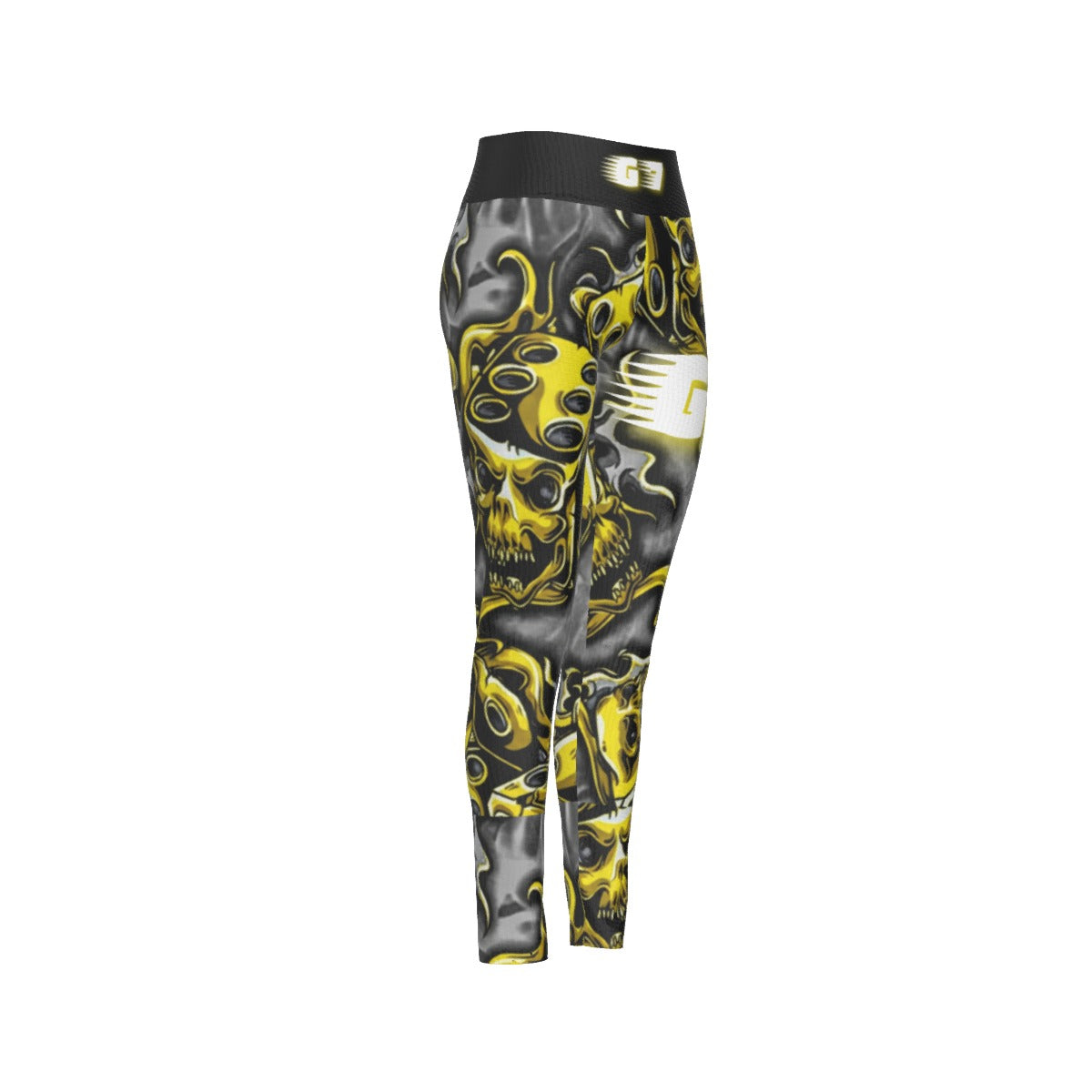 GMOB G7 Women's High Waist Leggings Side Stitch Closure (Yellow/Grey/Black) Yoycol