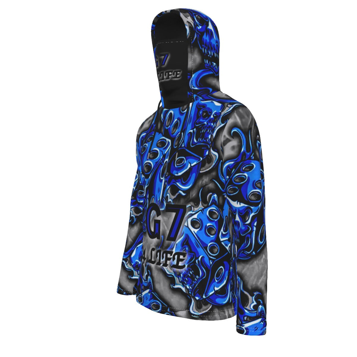 GMOB G7 Men's Pullover Hoodie With Mask (Blue/Grey/Black) Yoycol