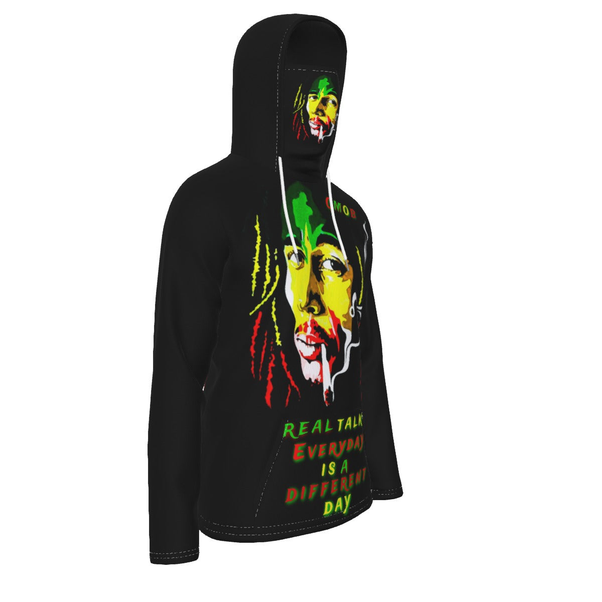 G.M.O.B. Men's (Bob Marley) Pullover Hoodie With Mask Yoycol