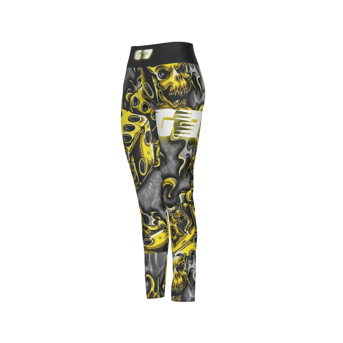 GMOB G7 Women's High Waist Leggings Side Stitch Closure (Yellow/Grey/Black) Yoycol