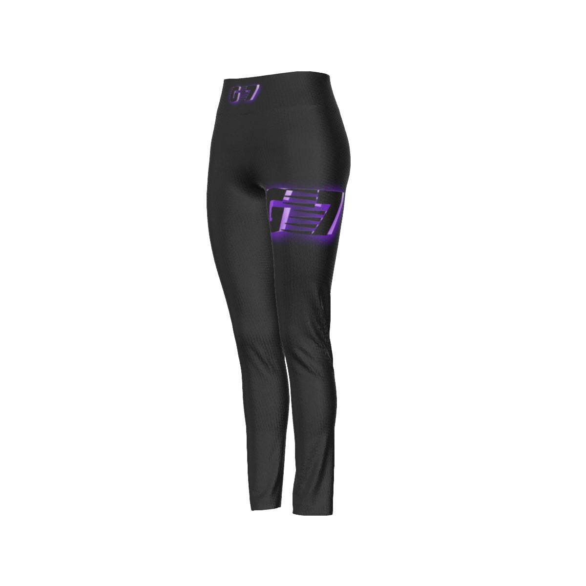GMOB G7  Women's High Waist Leggings Side Stitch Closure (Black/Purple/White) Yoycol