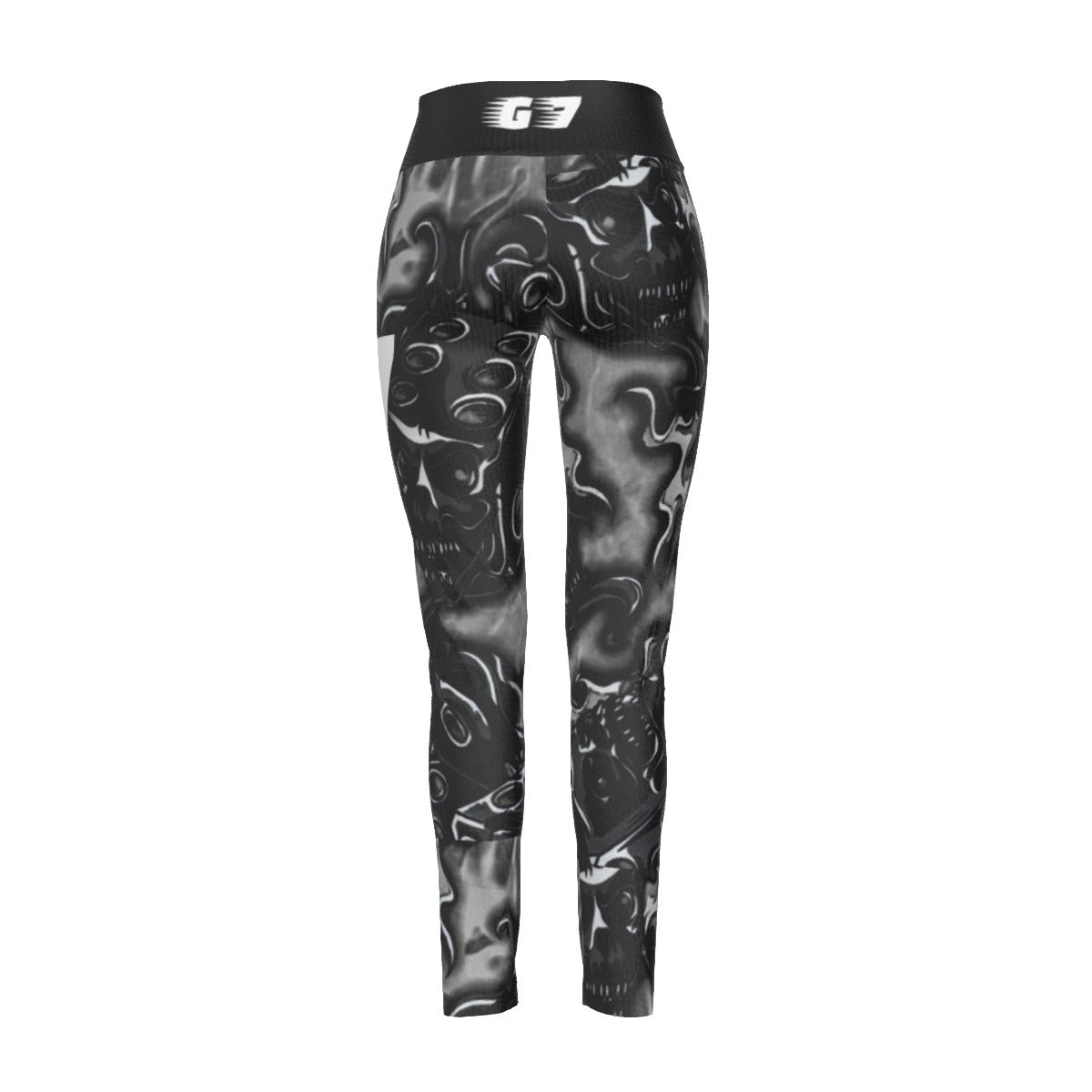 GMOB G7 Women's High Waist Leggings Side Stitch Closure (Black/Grey/White) Yoycol