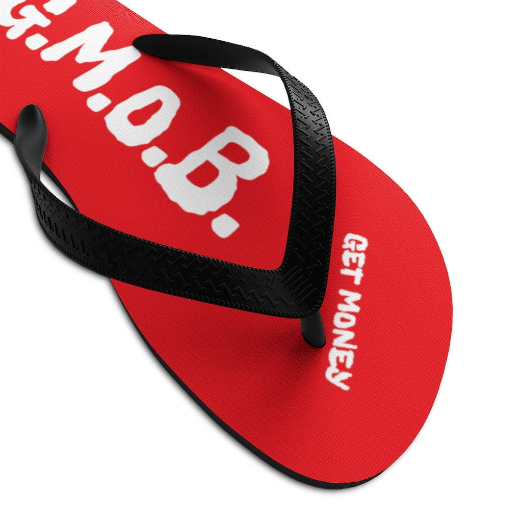 G.M.O.B. Unisex Flip-Flops (RED/WHITE) Printify