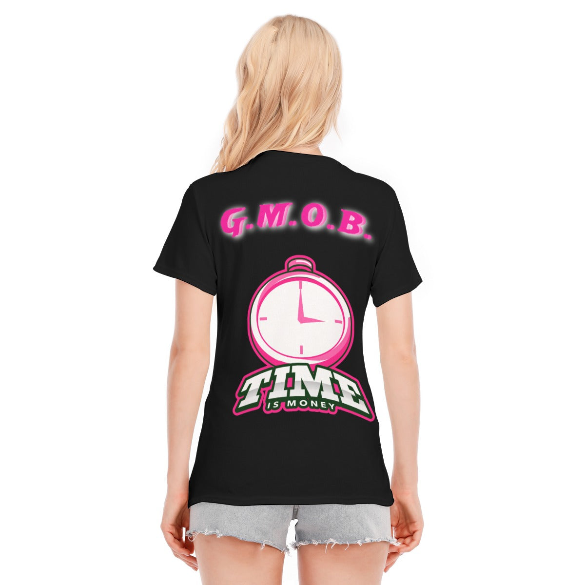 G.M.O.B. Women's Time Check O Neck T-Shirt Yoycol