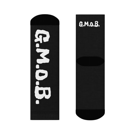 G.M.O.B. Clothing Black Crew Socks Printify