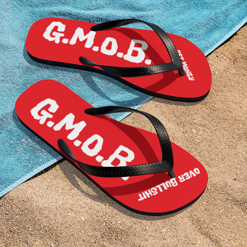 G.M.O.B. Unisex Flip-Flops (RED/WHITE) Printify