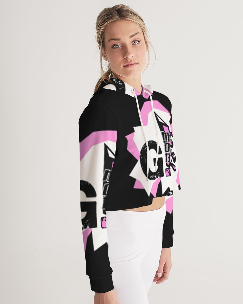 G.M.O.B. Women's Graphics Cropped Hoodie (Pink) G.M.O.B HipHop Clothing