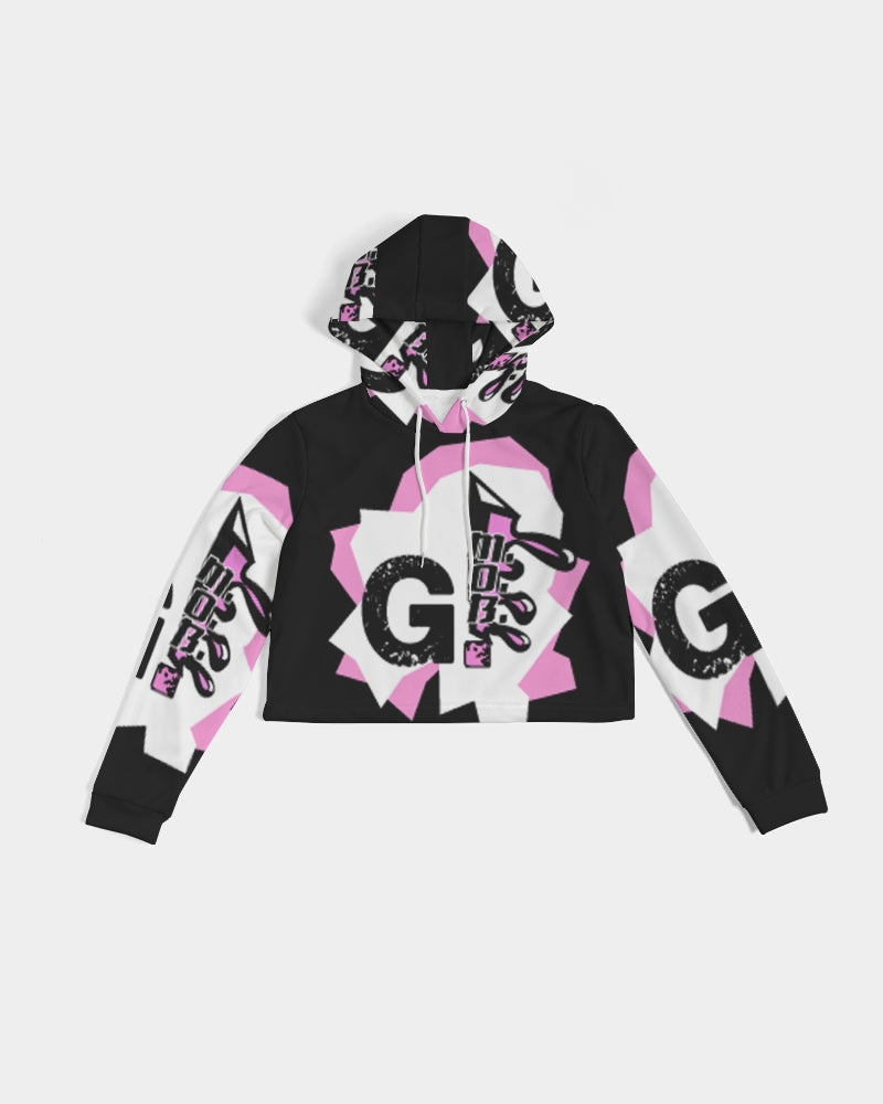 G.M.O.B. Women's Graphics Cropped Hoodie (Pink) G.M.O.B HipHop Clothing