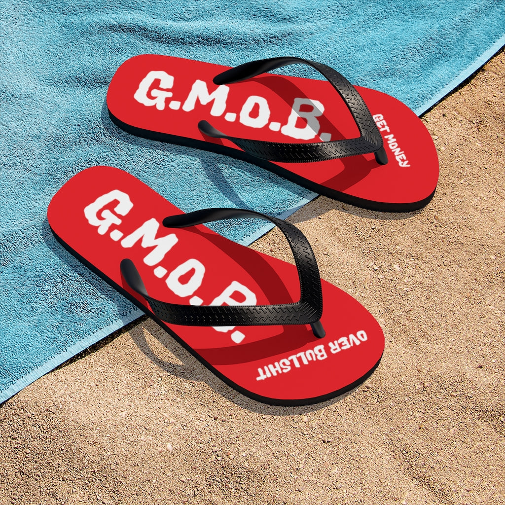 G.M.O.B. Unisex Flip-Flops (RED/WHITE) Printify