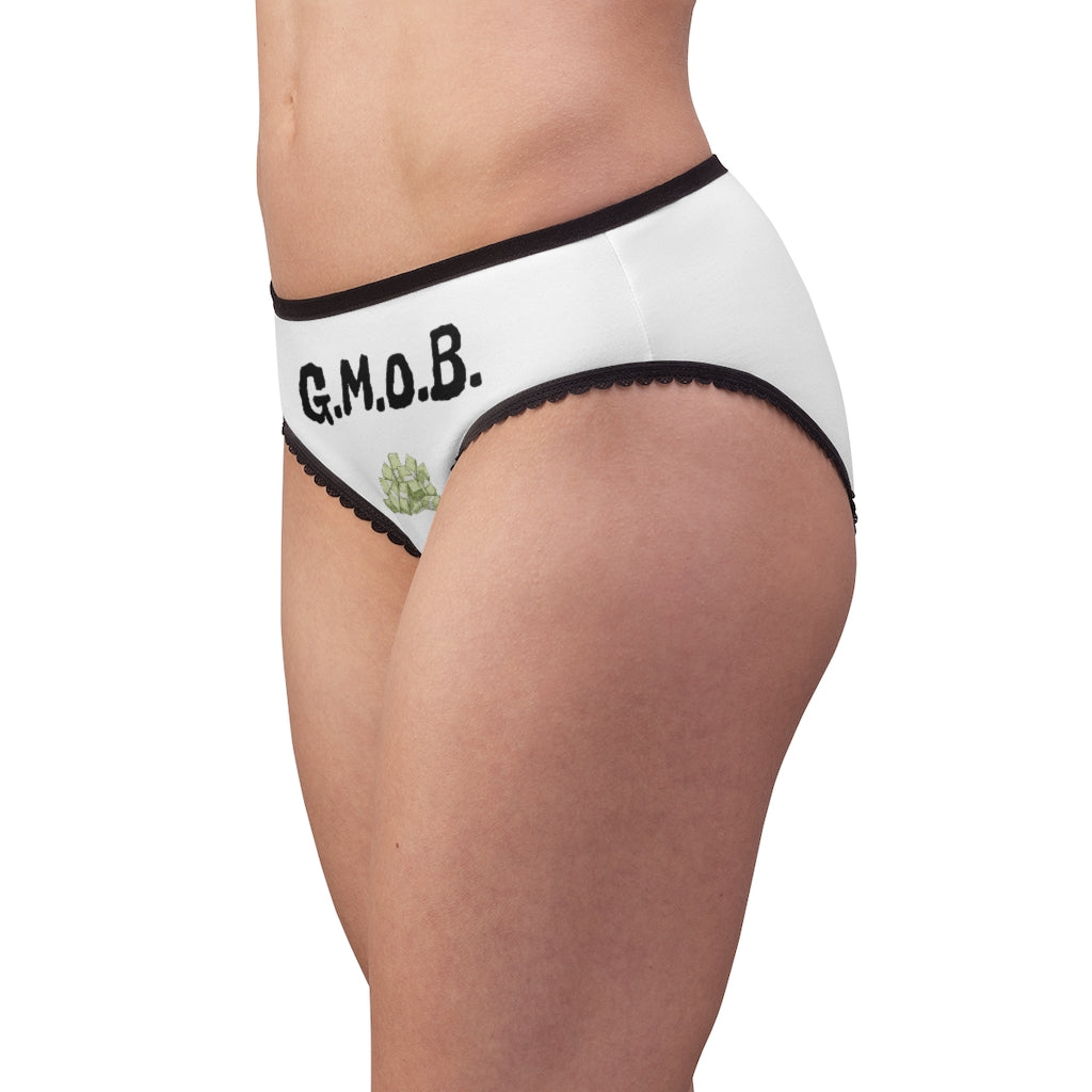 G.M.O.B. Women's Briefs (White/Black) Printify