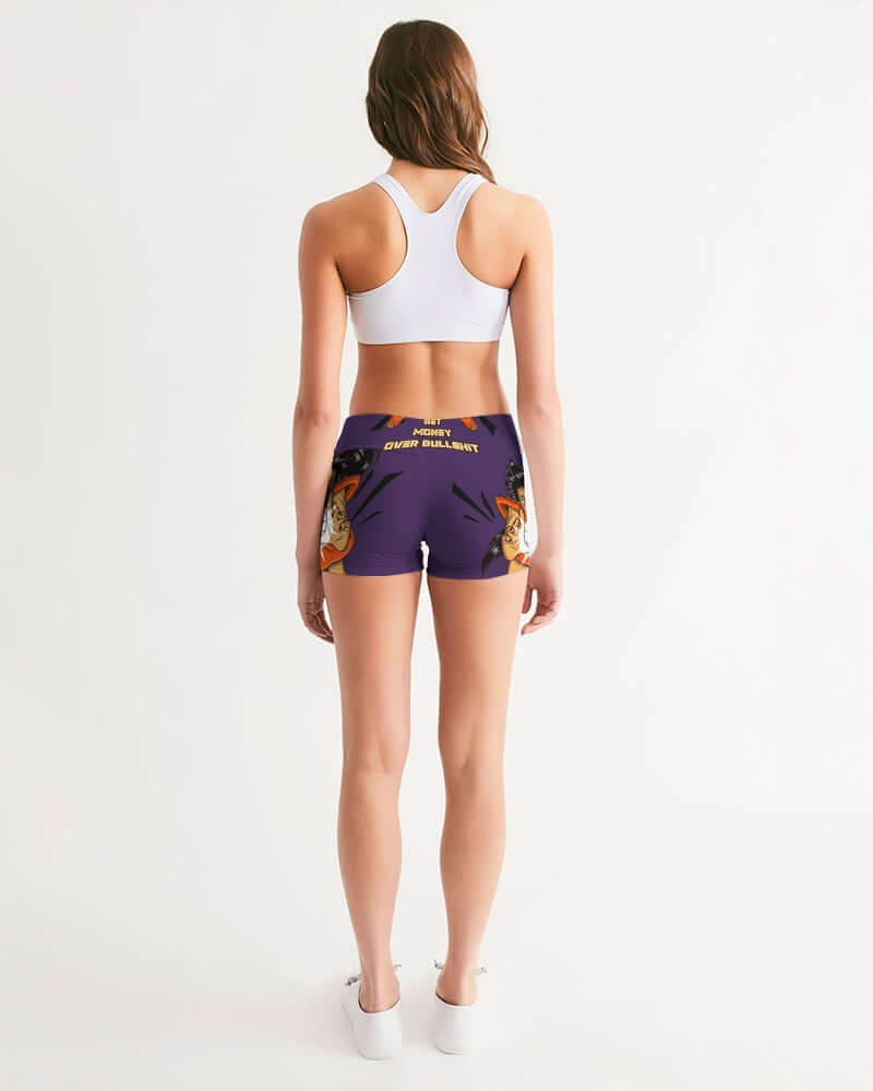 G.M.O.B. Women's Mid-Rise Yoga Shorts G.M.O.B HipHop Clothing