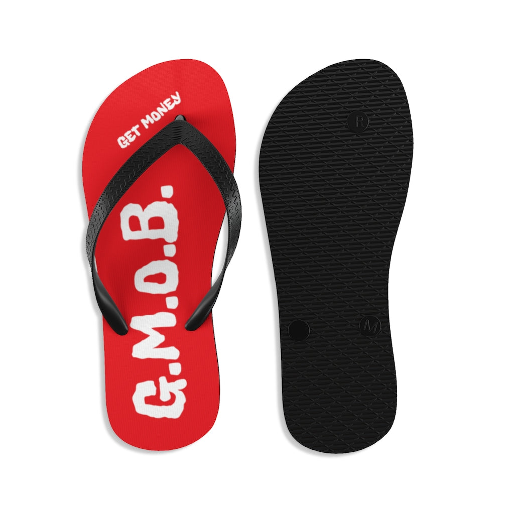 G.M.O.B. Unisex Flip-Flops (RED/WHITE) Printify