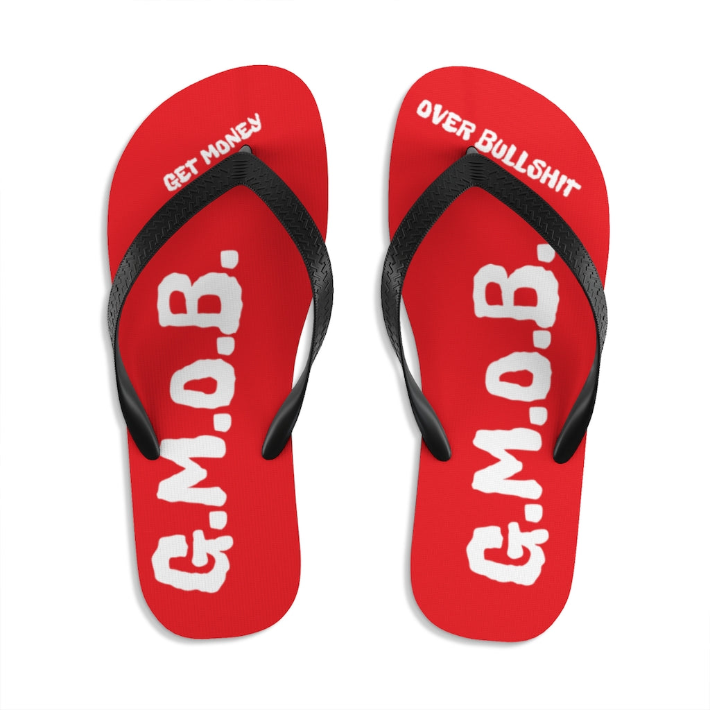 G.M.O.B. Unisex Flip-Flops (RED/WHITE) Printify