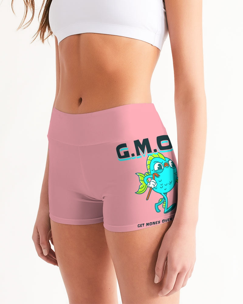 G.M.O.B. Women's Blow Fish Mid-Rise Yoga Shorts G.M.O.B HipHop Clothing