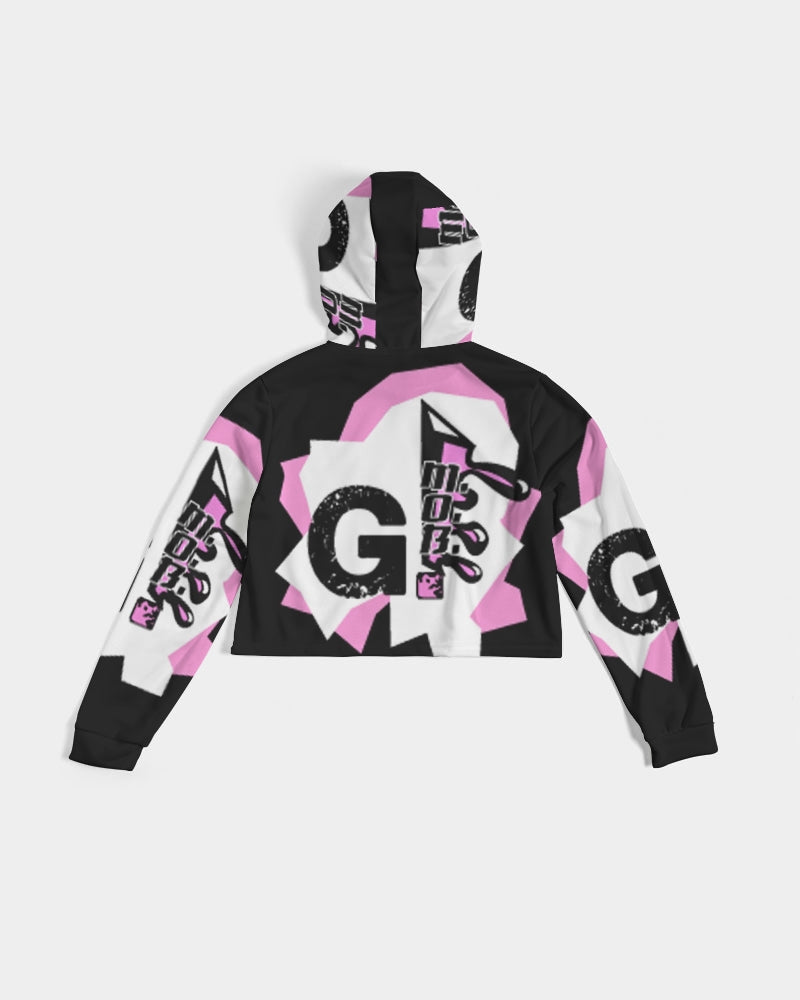 G.M.O.B. Women's Graphics Cropped Hoodie (Pink) G.M.O.B HipHop Clothing