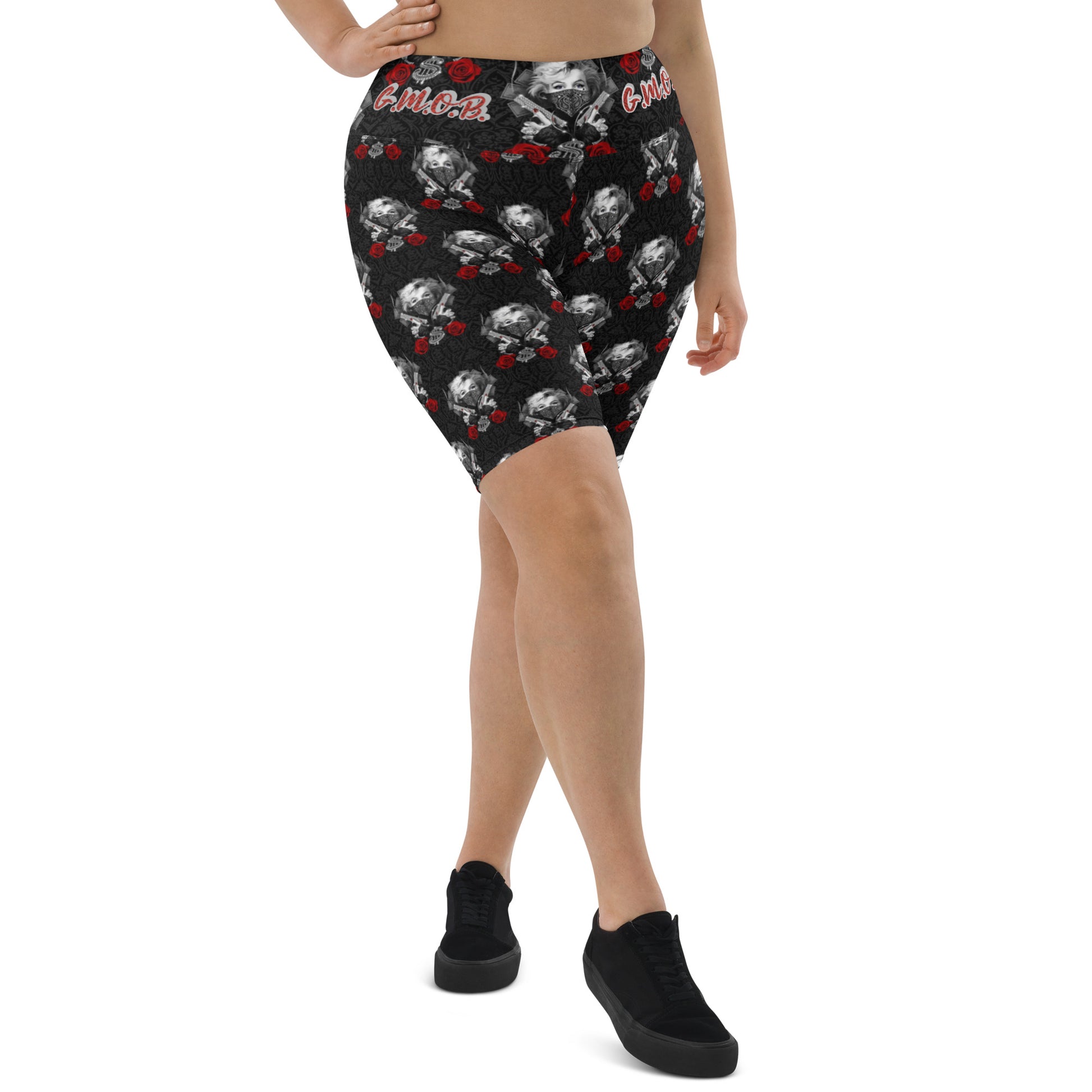 G.M.O.B. Women's Marilyn Monroe Plus Sizes Biker Shorts G.M.O.B HipHop Clothing