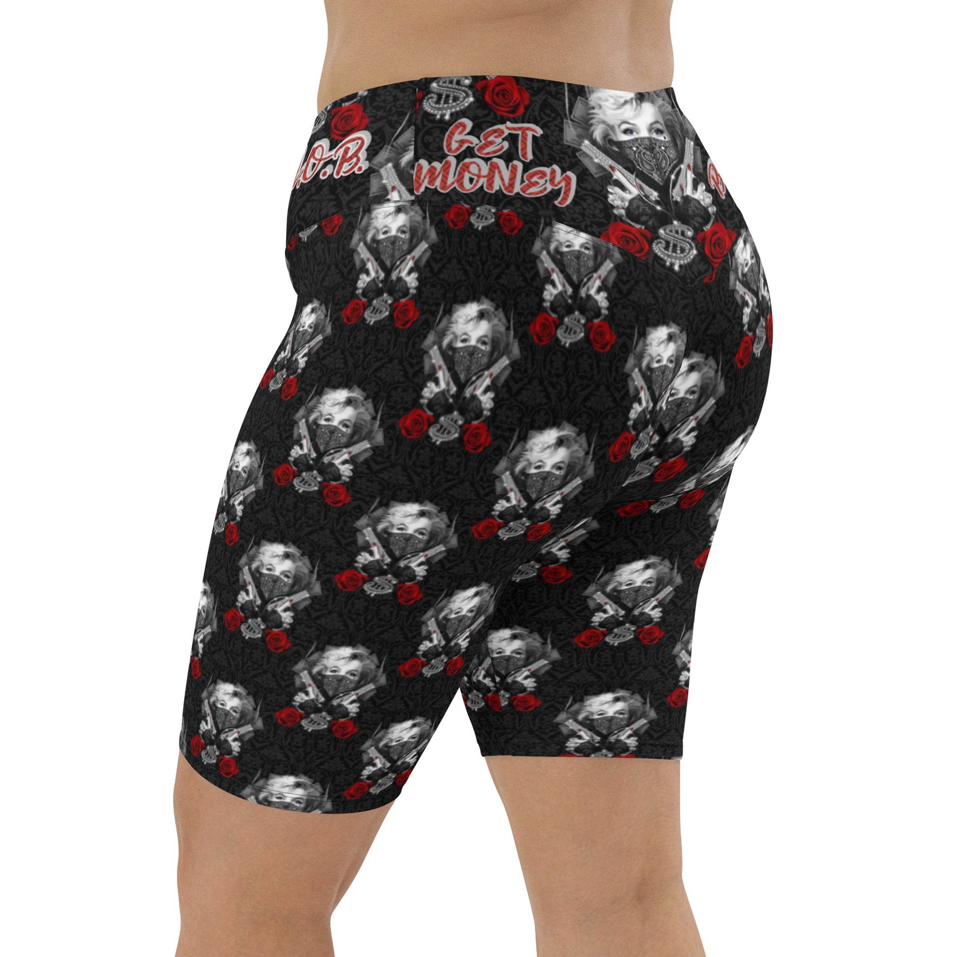 G.M.O.B. Women's Marilyn Monroe Plus Sizes Biker Shorts G.M.O.B HipHop Clothing