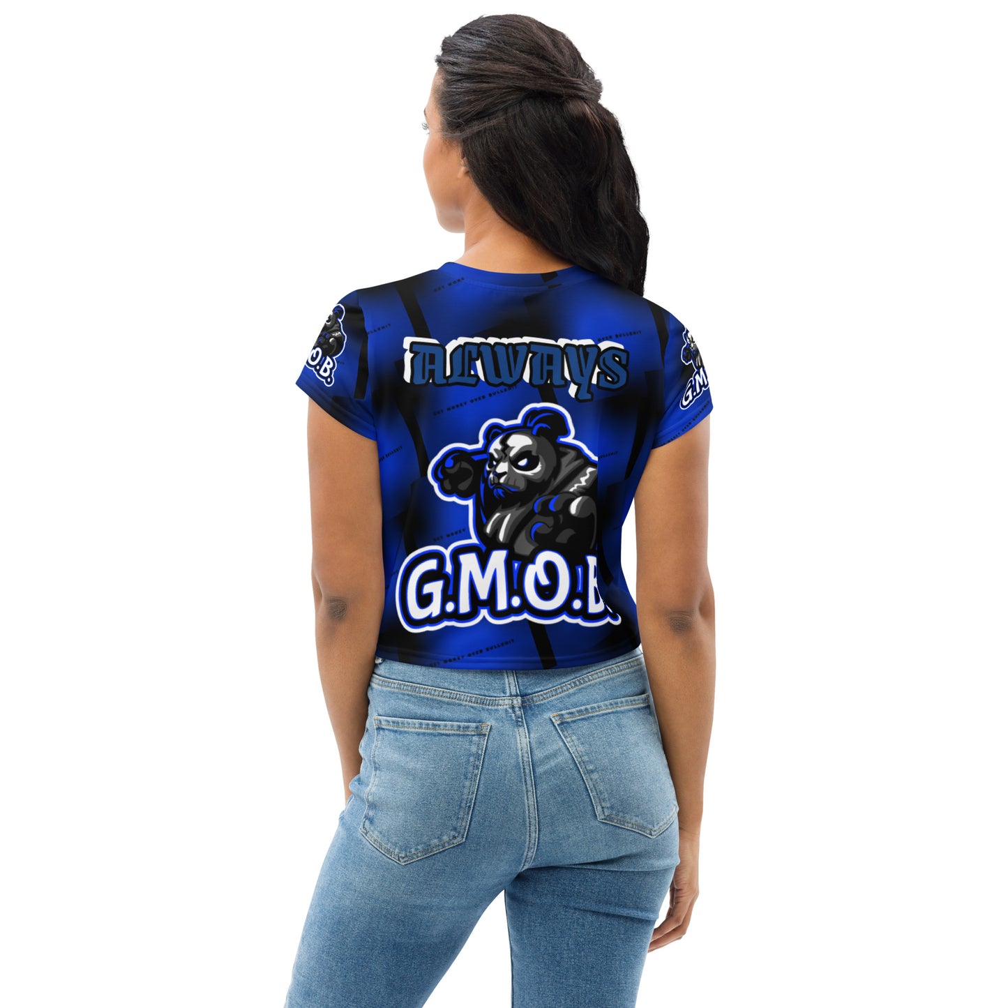 G.M.O.B. Big Bear Blue Crop Tee G.M.O.B HipHop Clothing